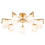 Потолочный светильник 7х60Вт E27, металл/стекло, золото