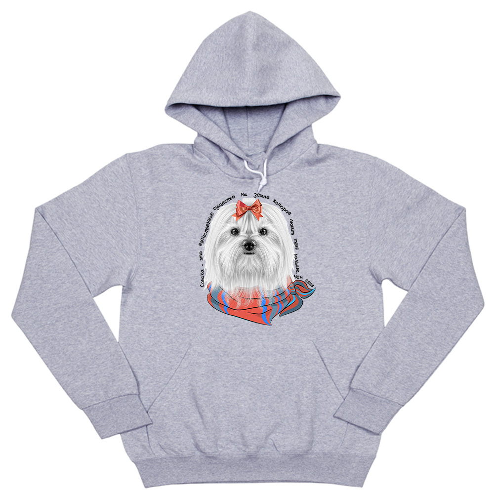 Толстовка "Мальтезе любит тебя больше себя"