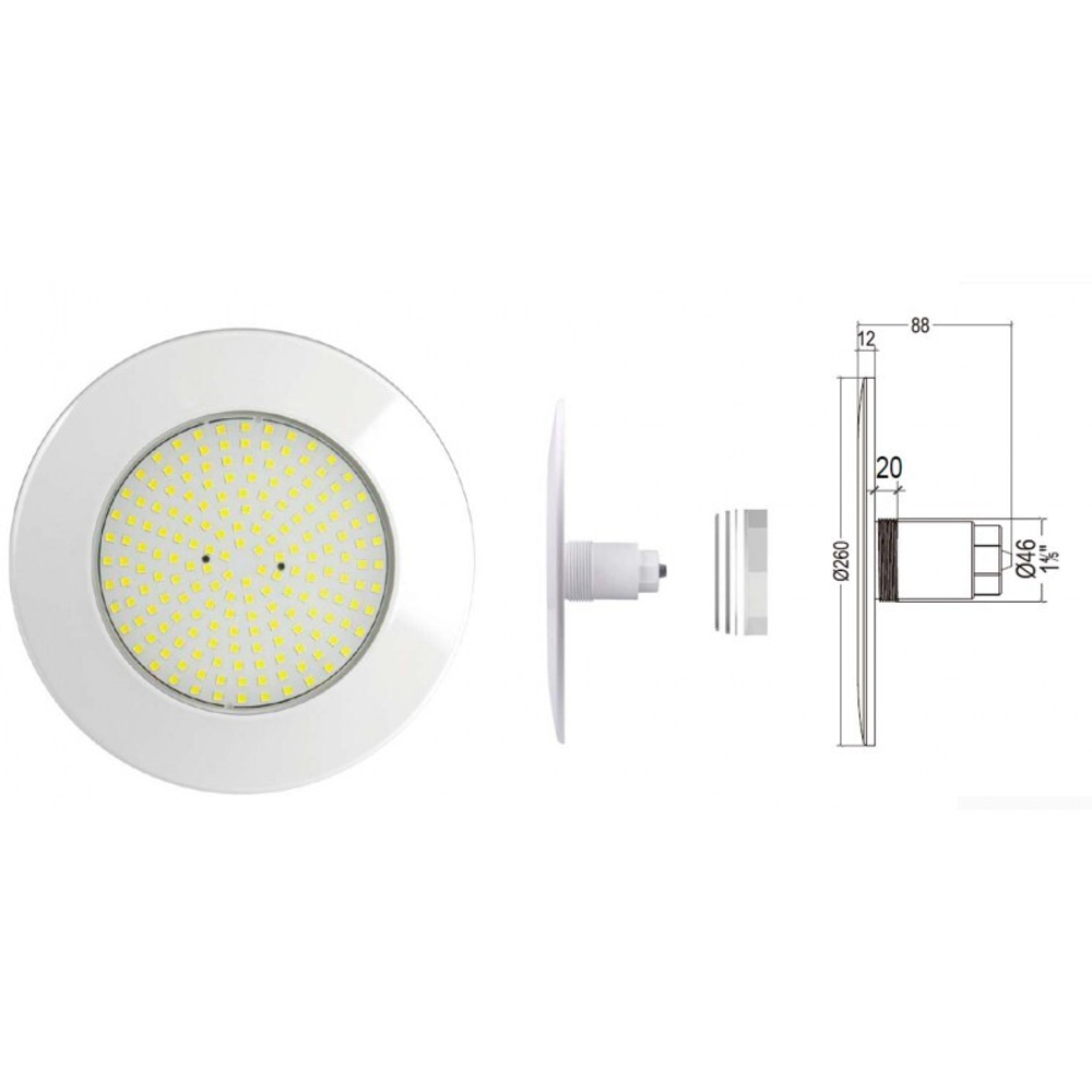 Cветильник N861, LED, RGB 2 пр., встраиваемый, 1 ½", 25Вт, 12ВAC, ABS
