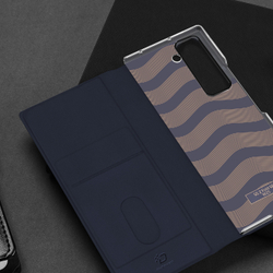 Чехол синего цвета из искусственной кожи от Dux Ducis для смартфона Samsung Z Fold SE (W25), серия Bril Series Case