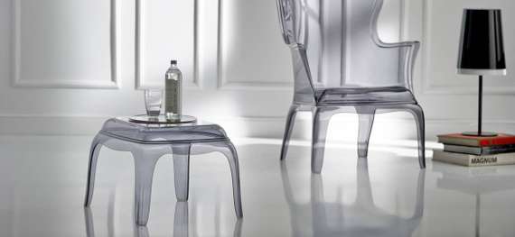 Кресло Pasha прозрачное серое