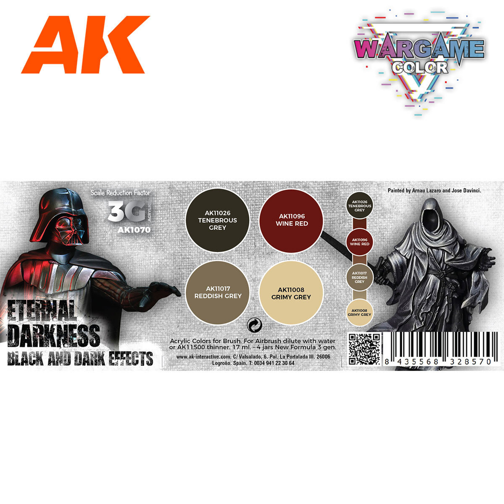 Набор красок AK interactive Wargame Color Set - Eternal Darkness