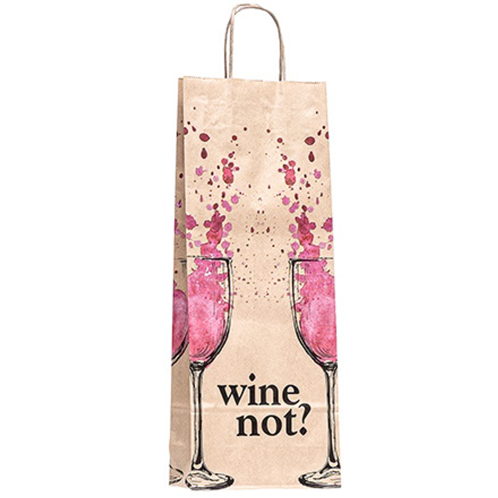 Пакет Крафт 150х80х390 ВайНот  с кручеными ручками 1шт