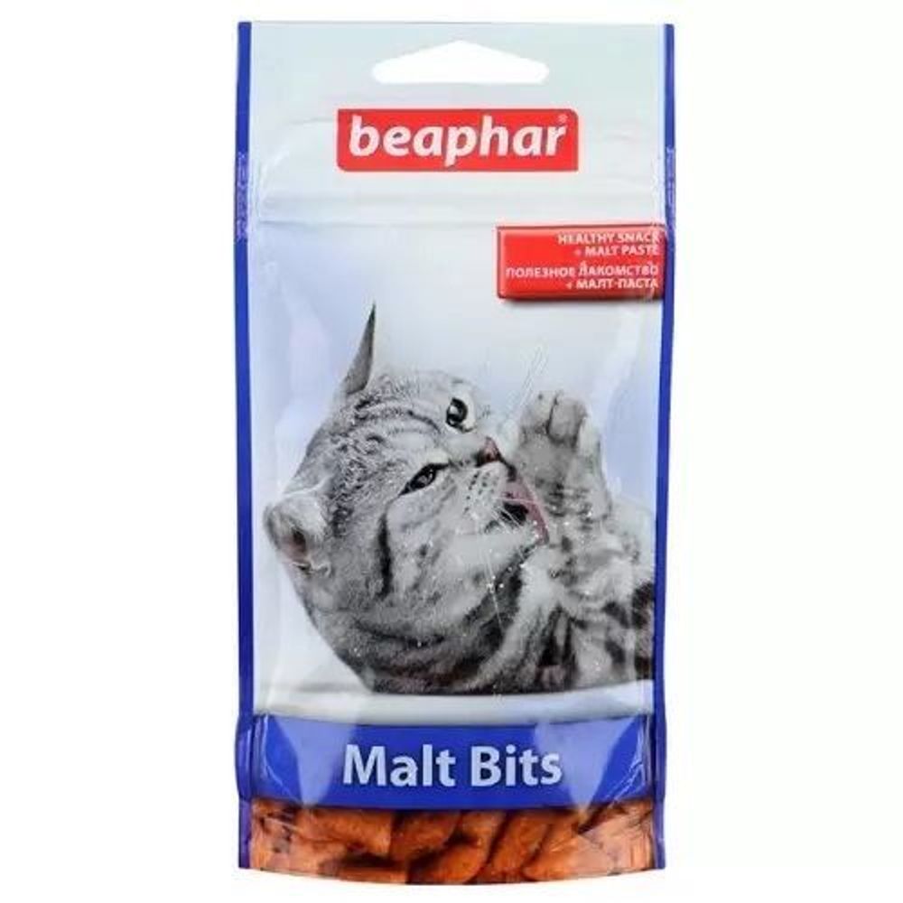 Beaphar`Malt-Bits` подушечки для кошек с мальт-пастой 35 г