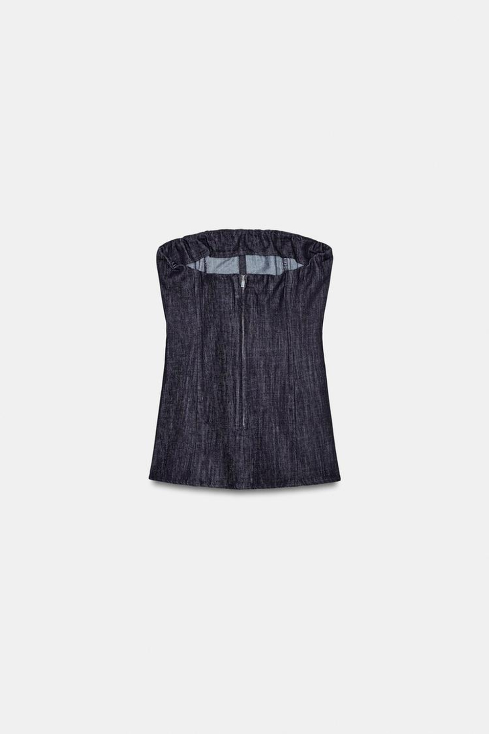 ZARA ТОП-БЮСТЬЕ ИЗ ДЕНИМА, ТЕМНЫЙ ИНДИГО