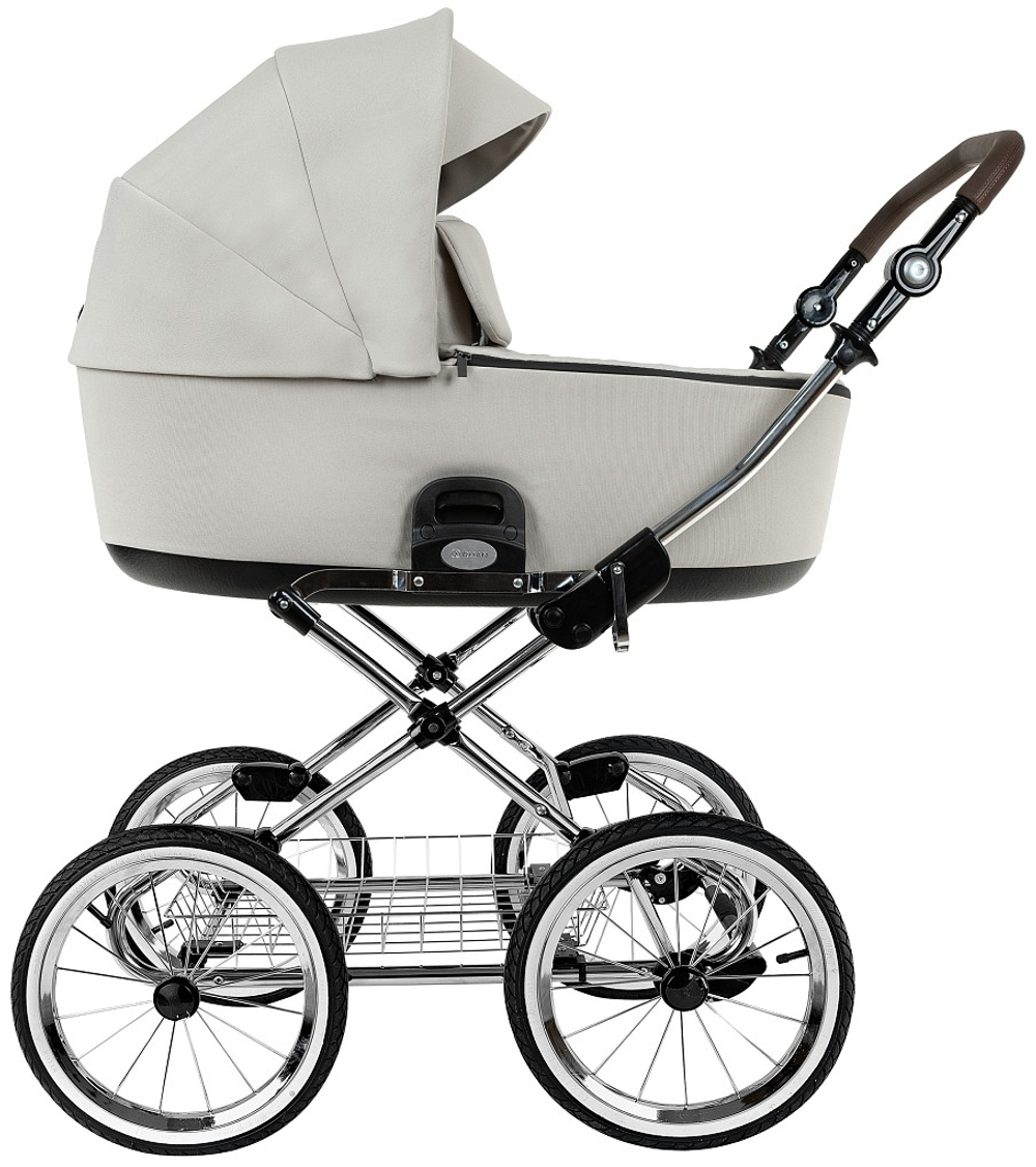 Детская коляска Roan Bass Next Classic d14 2.0 3 в 1 с автокреслом Pituso Baesa Pro Black,Beige Canopy BSNC/94/2 Marzipan/Black/руч.Cappuccino