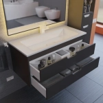Тумба с раковиной для ванной Uperwood Modul 100 см, подвесная, матовая, черная