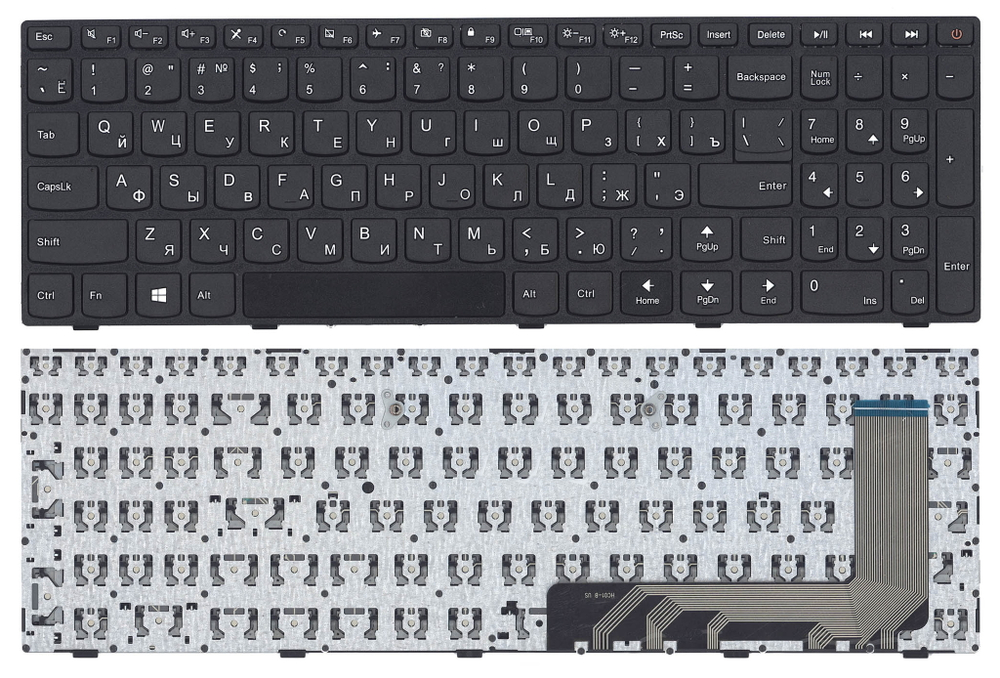 Клавиатура для ноутбука Lenovo IdeaPad 110-15ISK 110-17ACL черная с рамкой