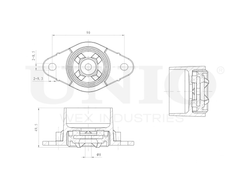 Опора амортизатора задняя UNIO RMP-13017