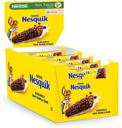 Батончик Nesquik из цельнозерновых хлопьев с какао, 25 г × 24 - Nesquik - NESTLE