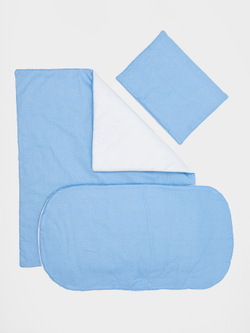 Комплект в коляску с флисом Голубой горох