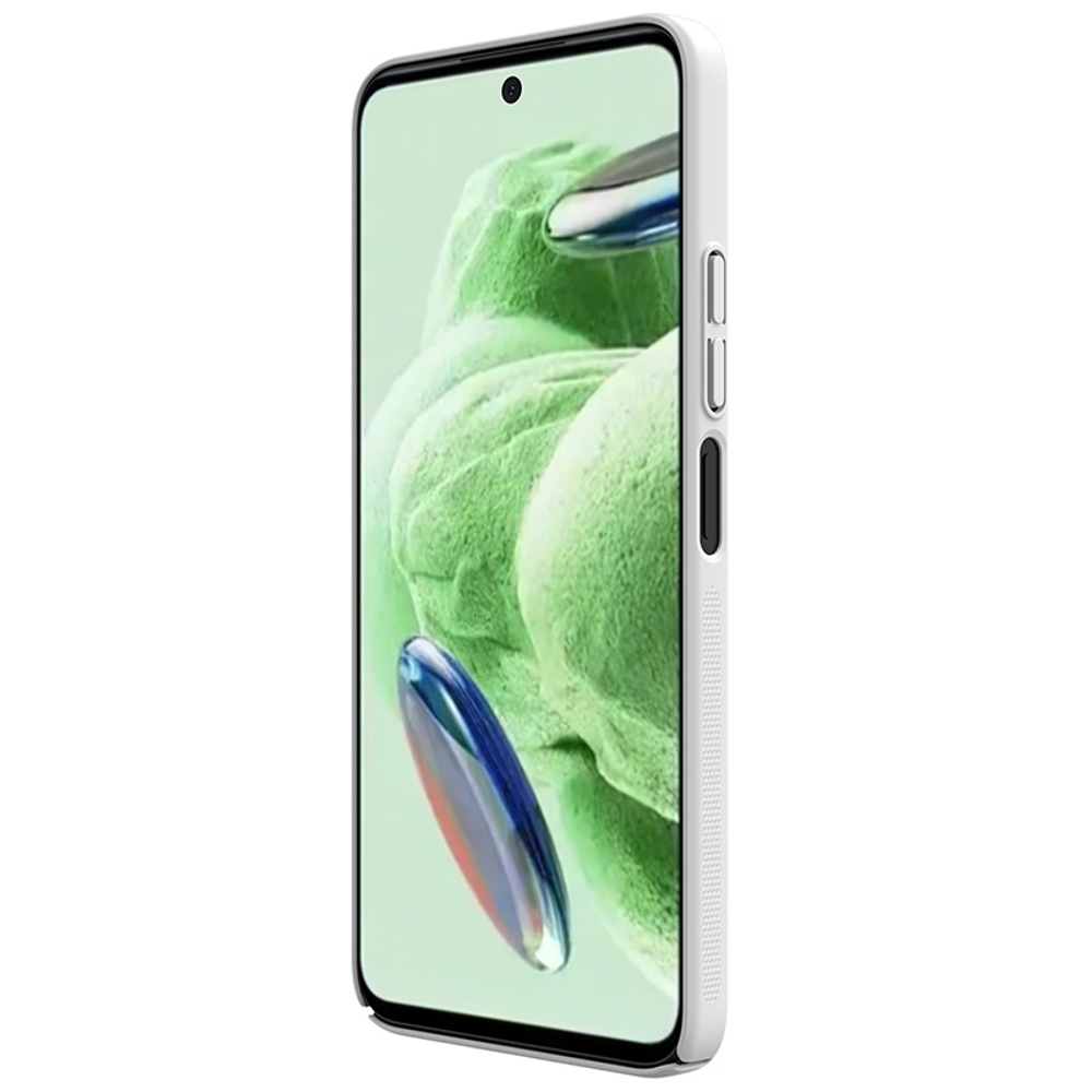 Тонкий чехол белого цвета от Nillkin для смартфона Xiaomi Redmi 12 4G, Note 12R 5G и Poco M6 Pro 5G, серия Super Frosted Shield
