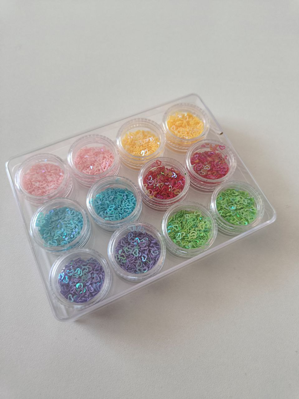 Набор глиттера в баночках "Сердечки"