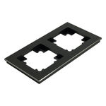 Рамка 2-местная, металл, STEKKER MFR00-7002-05, серия Катрин, черный 50016