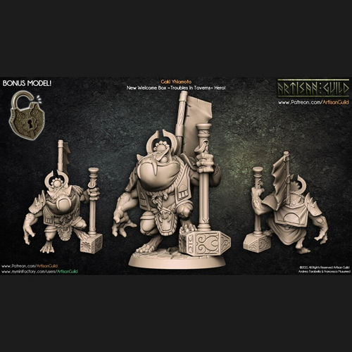 Жаба Лягушка Людоящер 1шт Воин Паладин Варвар Файтер Рыцарь миниатюра для dnd, днд, pathfinder, фентези, Настольная игра, НРИ, Варгейм, РПГ