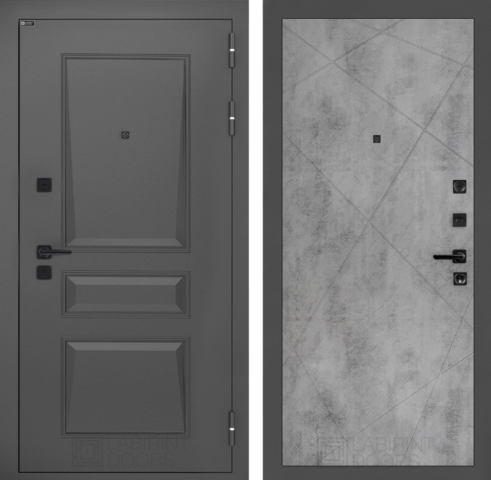 Дверь Входная Металлическая Лабиринт ОРЛЕАН 24 Бетон светлый металлическая