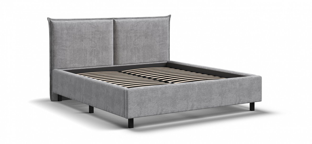 Кровать ЛЕО 160 Вельвет Корд серый