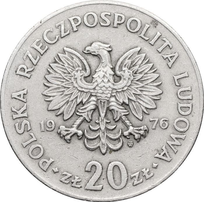 20 злотых 1976 Польша Марсель Новотко