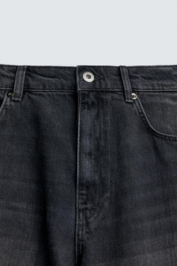 ZARA ДЖИНСЫ FLARED С МОЛНИЯМИ, УГОЛЬНЫЙ