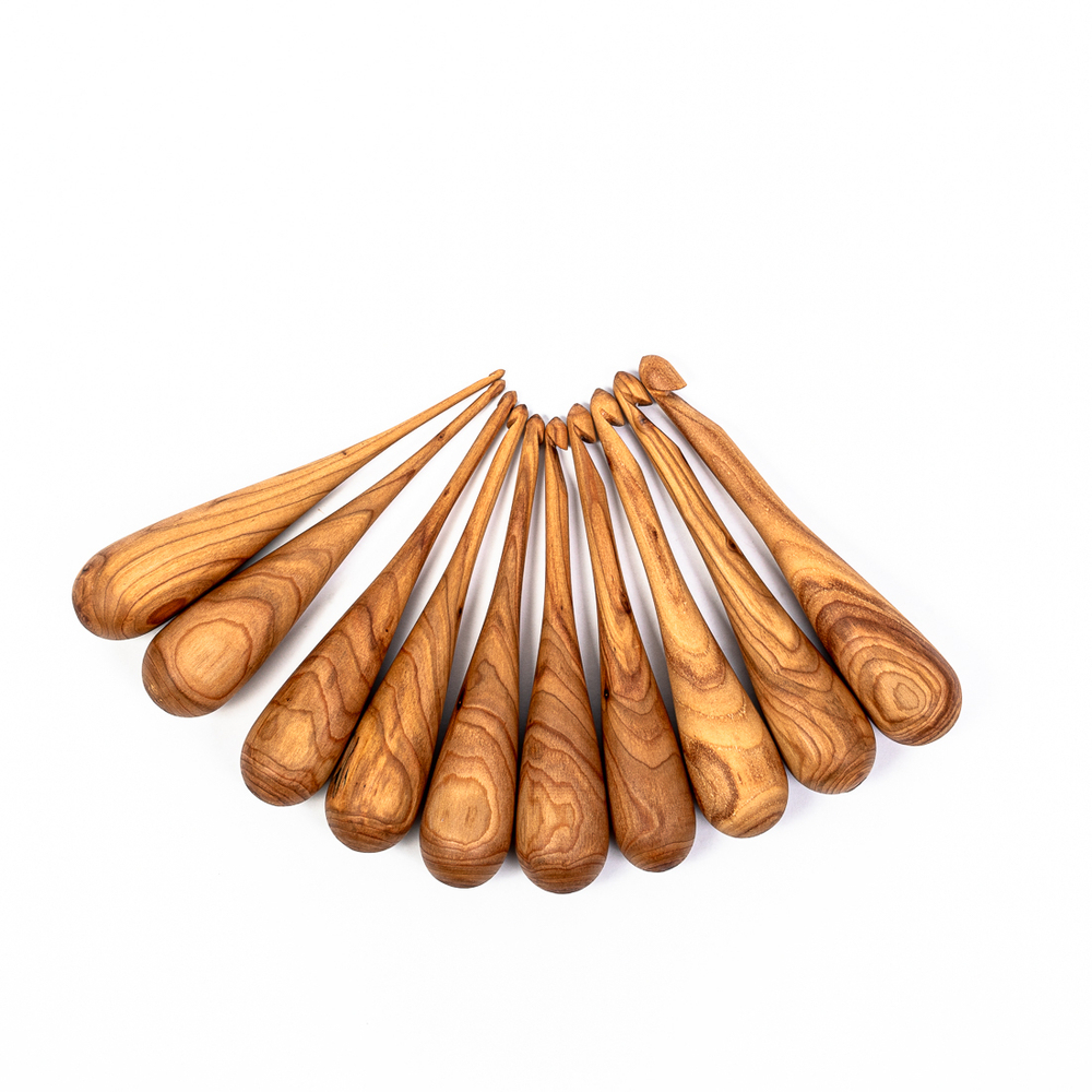 Набор деревянных крючков для вязания 10 шт. (3-12мм.) KN17