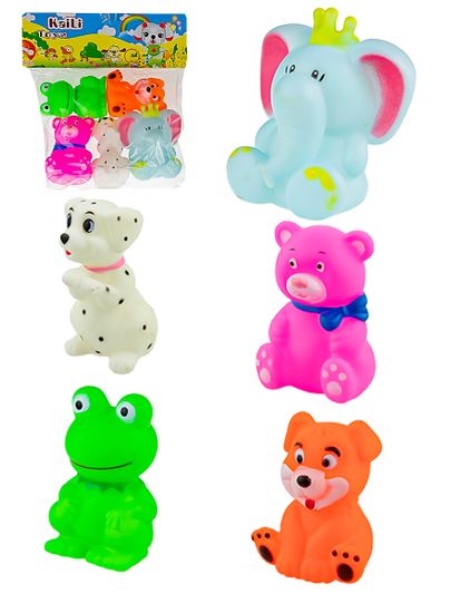 Пищалки для купания "Животные игрушки " в пакете, 5 предметов