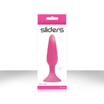 Розовая анальная пробка Sliders Silicone Anal Plugs Small на присоске - 11,35 см.