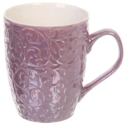 Кружка керамическая 370мл «Вензеля» сиреневая