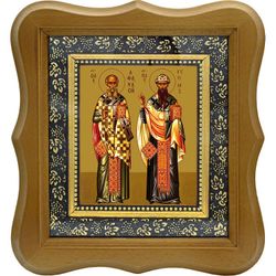 Афанасий и Кирилл Александрийские. Икона на холсте.