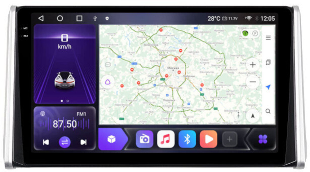 Магнитола для Toyota RAV4 50 2019-2024+ (рынок РФ и ОАЭ) - Carmedia OL-1684 QLed+2K, Android 12, TS10,  CarPlay, 4G SIM-слот