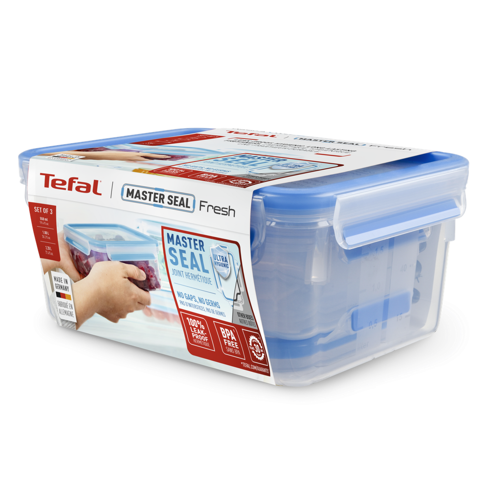 Набор из 3 контейнеров Tefal CLIP&CLOSE 0.55/1/2.3л K3028912