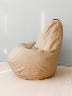 Кресло Мешок Груша Бежевая Рогожка (3XL, Классический)