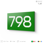 Номер на дверь 798, табличка на дверь для офиса, квартиры, кабинета, аудитории, склада, зеленая 120х70 мм, Айдентика Технолоджи