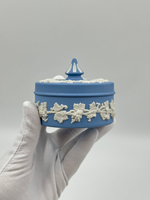 Шкатулка Wedgwood голубая круглая