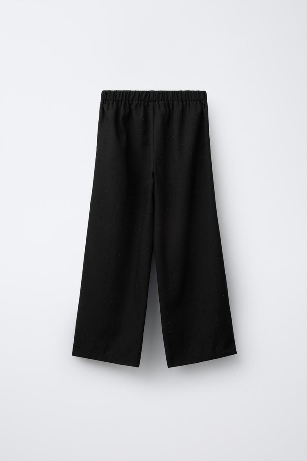 ZARA БРЮКИ WIDE LEG СО СТРАЗАМИ, ЧЕРНЫЙ