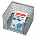 Подставка для бумажного блока BRAUBERG "Germanium" металлическая 78*105*105 мм серебристая (3 штуки в упаковке)