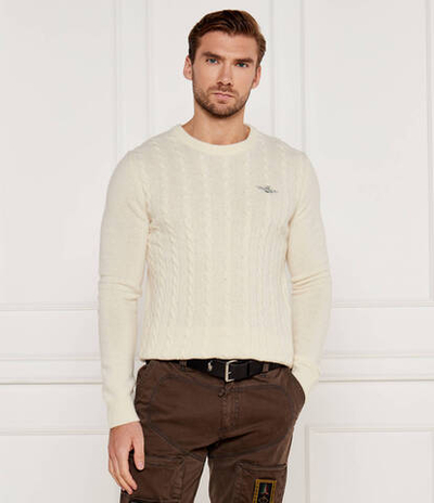 Шерстяной свитер Aeronautica Militare - экрю(MA1484L417)