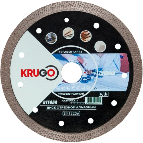 Диск алмазный ультратонкий 150x1.4x22.23x10 мм KRUGO RTF06A