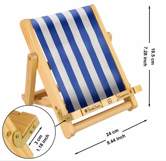 Deckchair Book Chair: Stripy Blue