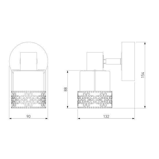 20025/1 / настенный светильник /   белый с золотом