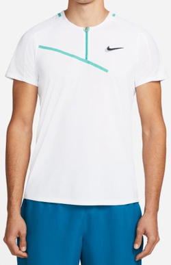 Мужское теннисное поло Nike Spring Slam Ultimate Zip Polo M - белый