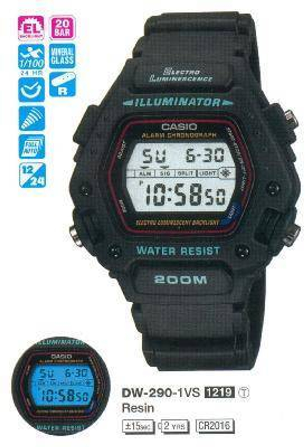 Мужские  наручные часы Casio Collection DW-290-1V