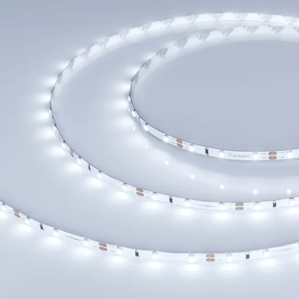 Светодиодная лента RT-A60-5mm 12V Cool 8K (4.8 W/m, IP20, 2835, 5m) (Arlight, узкая) 028610(2)