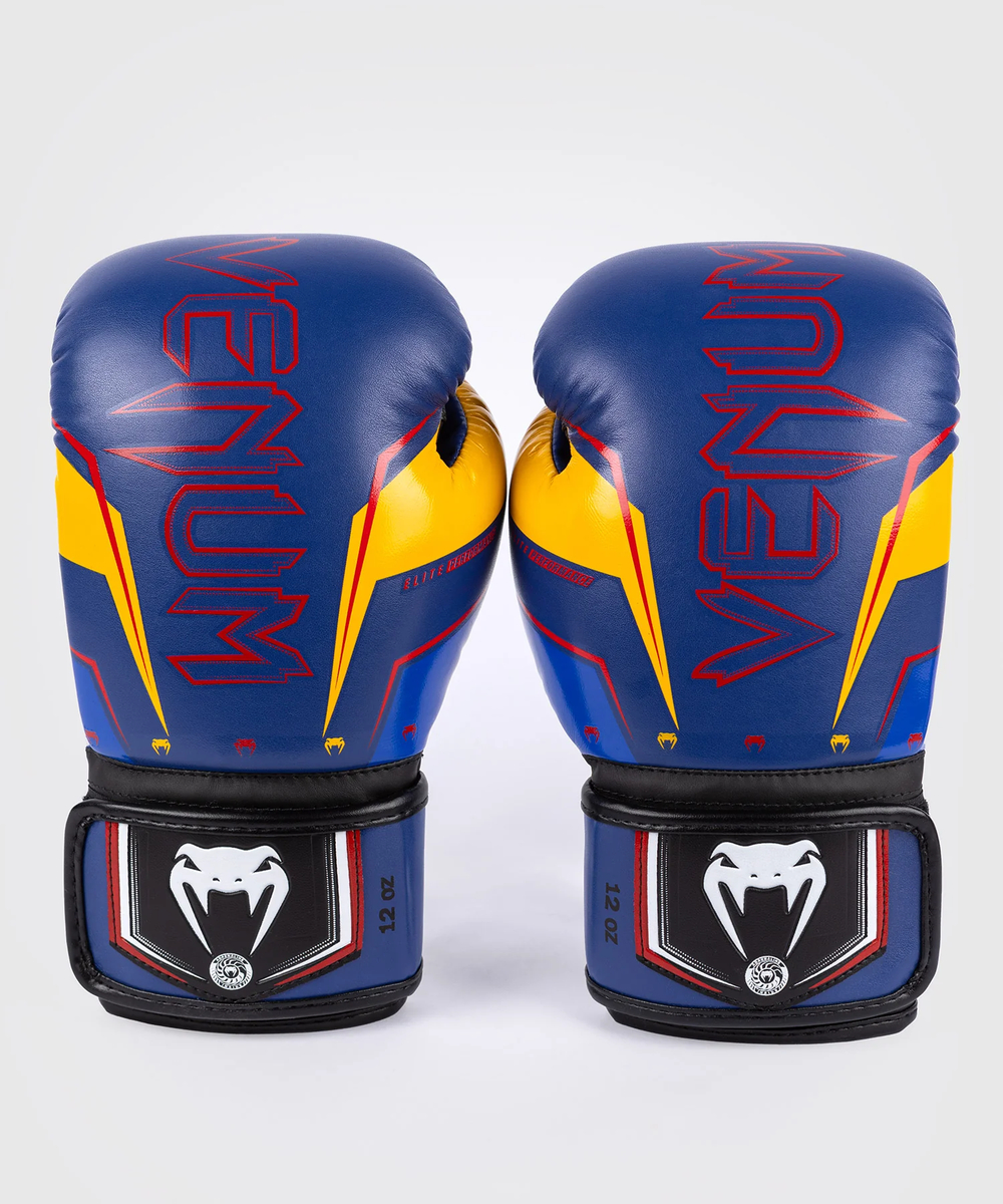 Перчатки боксерские Venum Elite Evo Blue/Yellow/Red