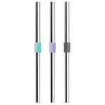 Соломинка из нержавеющей стали jumbo в футляре, сиреневая