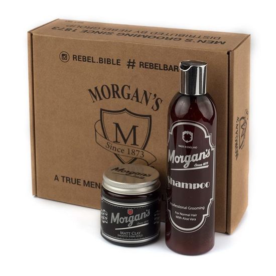 Подарочный набор Morgan's, шампунь + глина с кератином для укладки волос