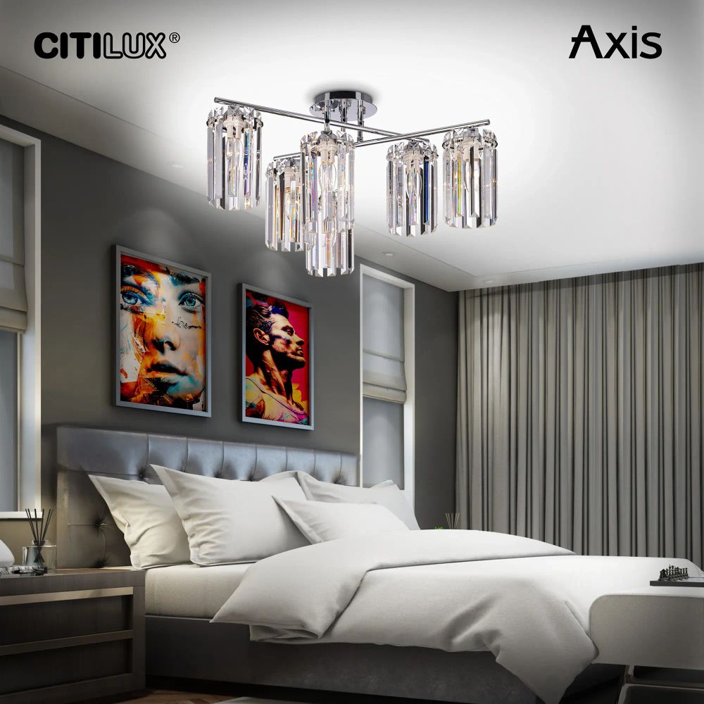 Citilux AXIS CL313261 Люстра хрустальная потолочная Хром