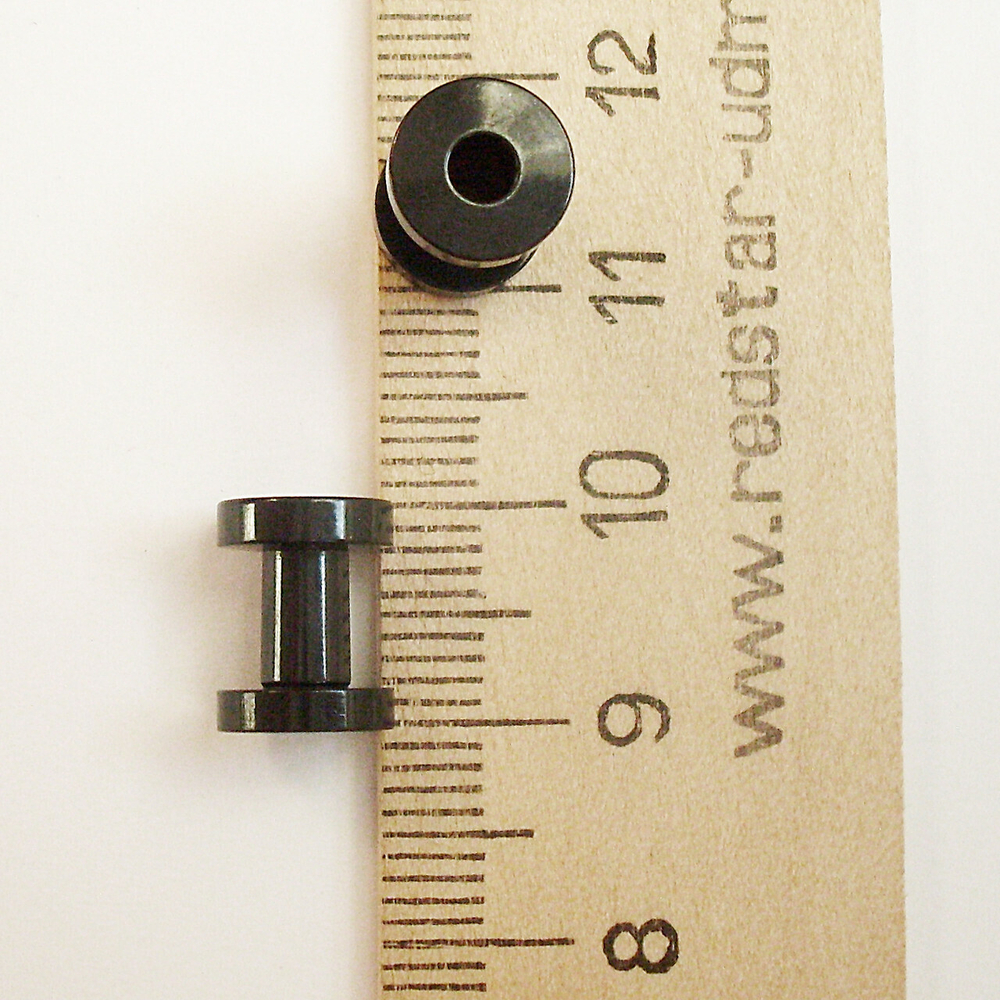 Тоннель диаметр 4 мм для пирсинга ушей (медицинская сталь). Титановое покрытие 1 пара