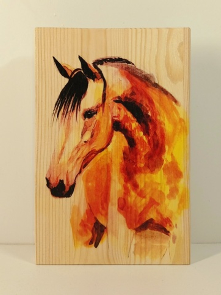 Панно деревянное настенное СВЕТЛОГОРЫ. Лошадь светлая