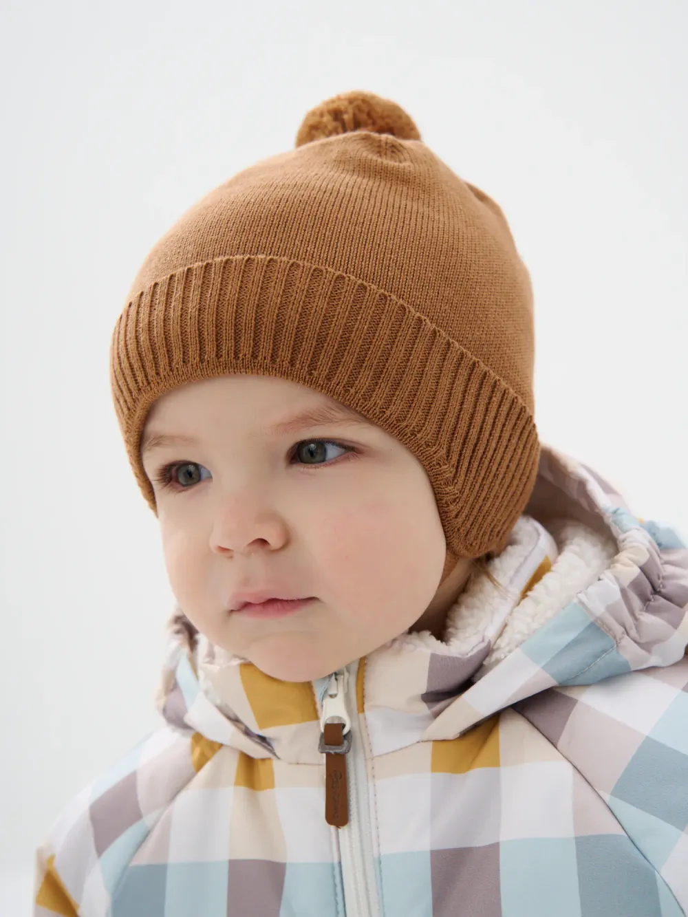 Шапка хлопковая на подкладе "Песок" 0+