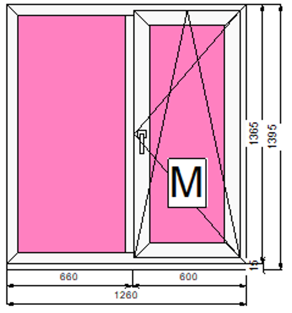 Пластиковое окно 1365 х 1260 ТермА Эко + Москитная сетка
